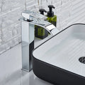 Waterfall Black Higher Basin Wash Basin Bathroom Cabinet Faucet Bathroom Nordic Black Paint Single Hole Faucet