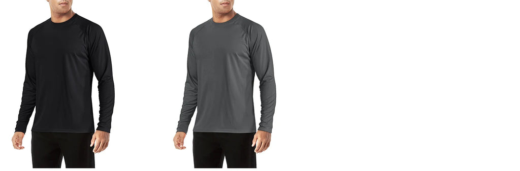 TACVASEN Men's Sun Protection T-shirts Summer UPF 50+ Long Sleeve Performance Quick Dry Breathable Hiking Fish T-shirts UV-Proof