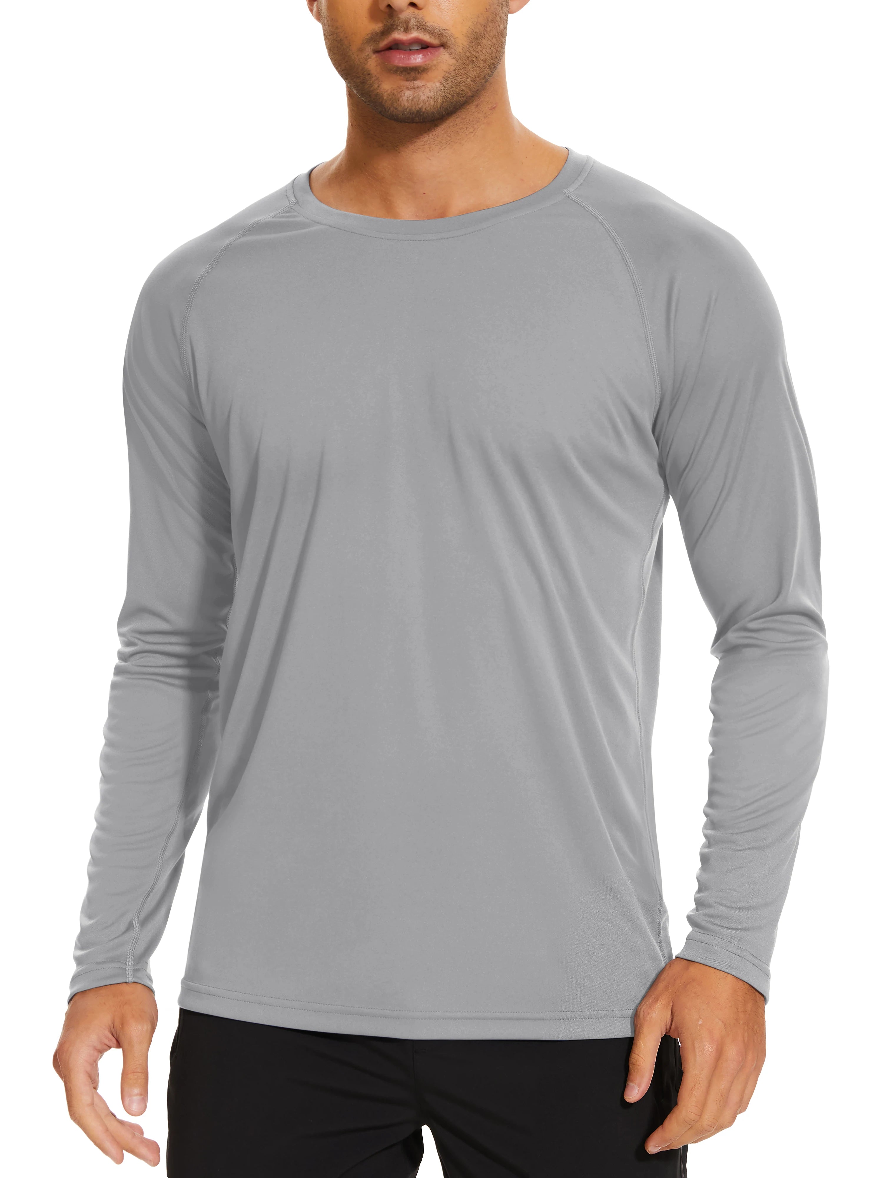 TACVASEN Men's Sun Protection T-shirts Summer UPF 50+ Long Sleeve Performance Quick Dry Breathable Hiking Fish T-shirts UV-Proof