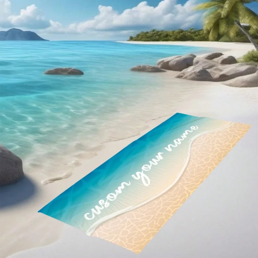 Seawater Custom Name Beach Towels Beachside Personalized Towel Swimming Pool Holiday Vacation Gifts Anti-Sand Bath Towels