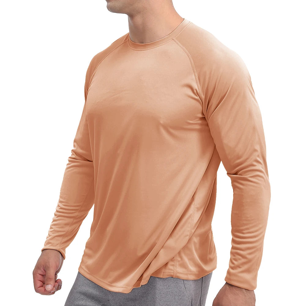 TACVASEN Men's Sun Protection T-shirts Summer UPF 50+ Long Sleeve Performance Quick Dry Breathable Hiking Fish T-shirts UV-Proof
