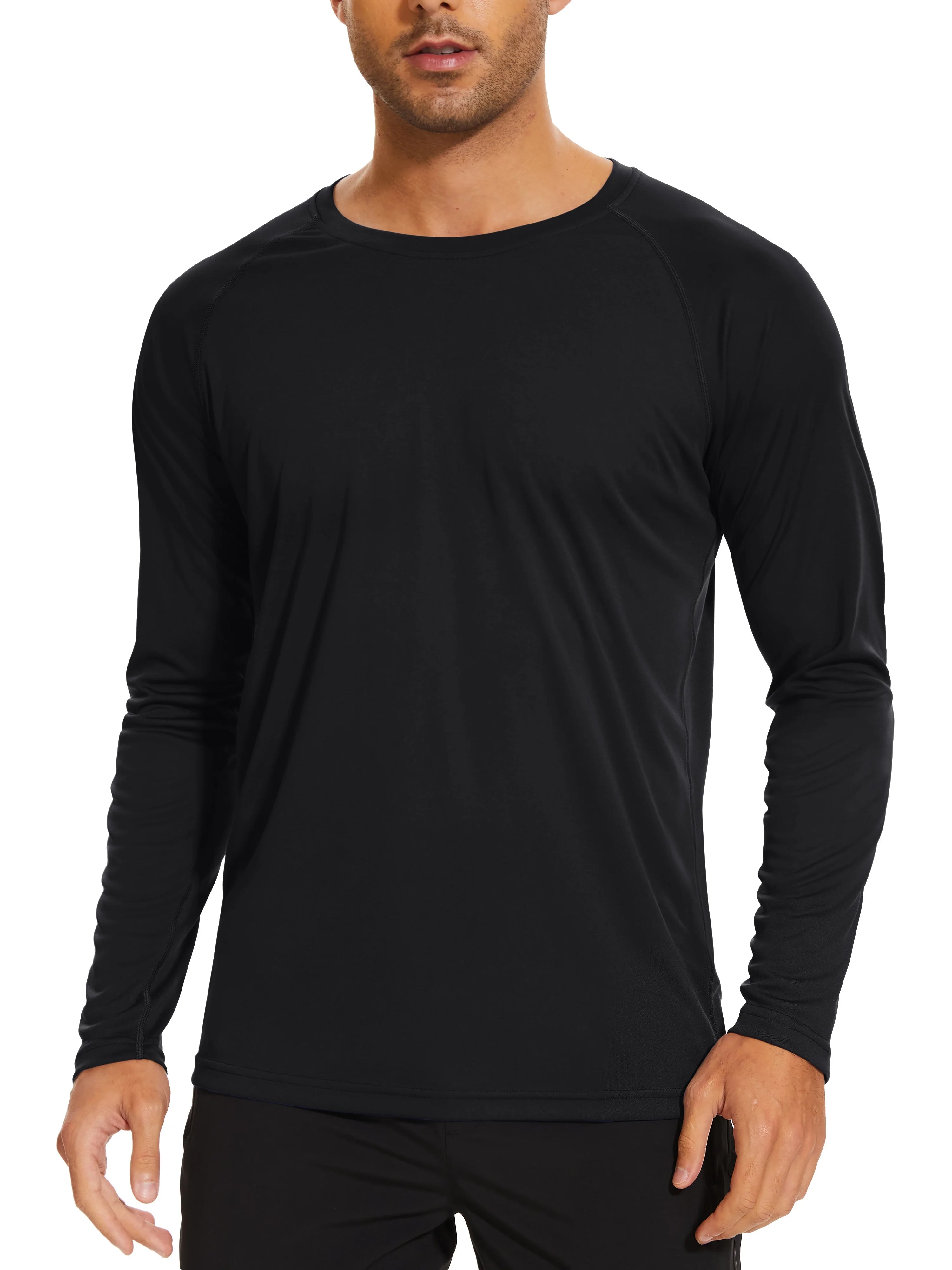 TACVASEN Men's Sun Protection T-shirts Summer UPF 50+ Long Sleeve Performance Quick Dry Breathable Hiking Fish T-shirts UV-Proof