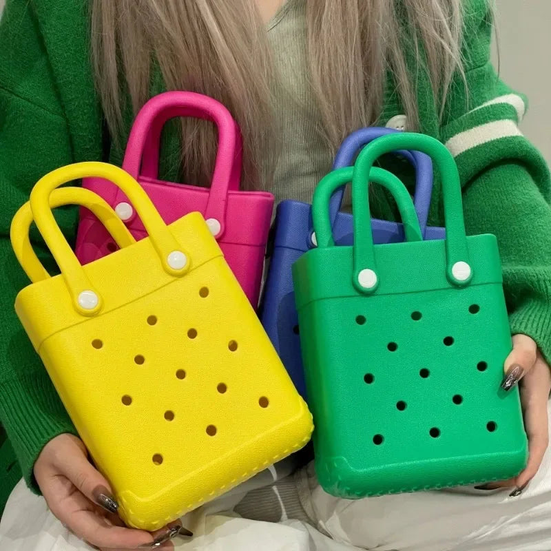 Beach Bag Portable Cosmetic Pouch Kid Handbag Picnic Storage Basket Clothes Sunglasses Pouch Makeup Organizer Beach Accessory