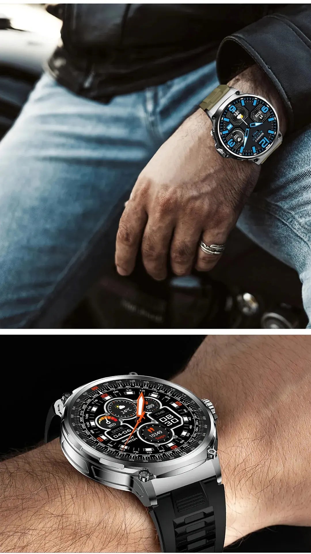 New Military Smart Watch Men 710 mA Waterproof Outdoor Sport Fitness Watches Health Monitor BT Call Smart Watch Men