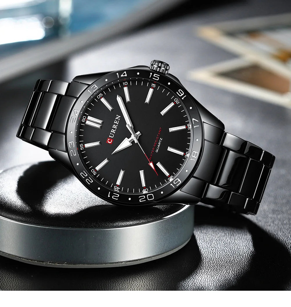 CURREN 8452 Casual Sport Simple Business Men's Watches 2025 Stainless Steel Band Wristwatch Quartz Clock with Luminous Pointers