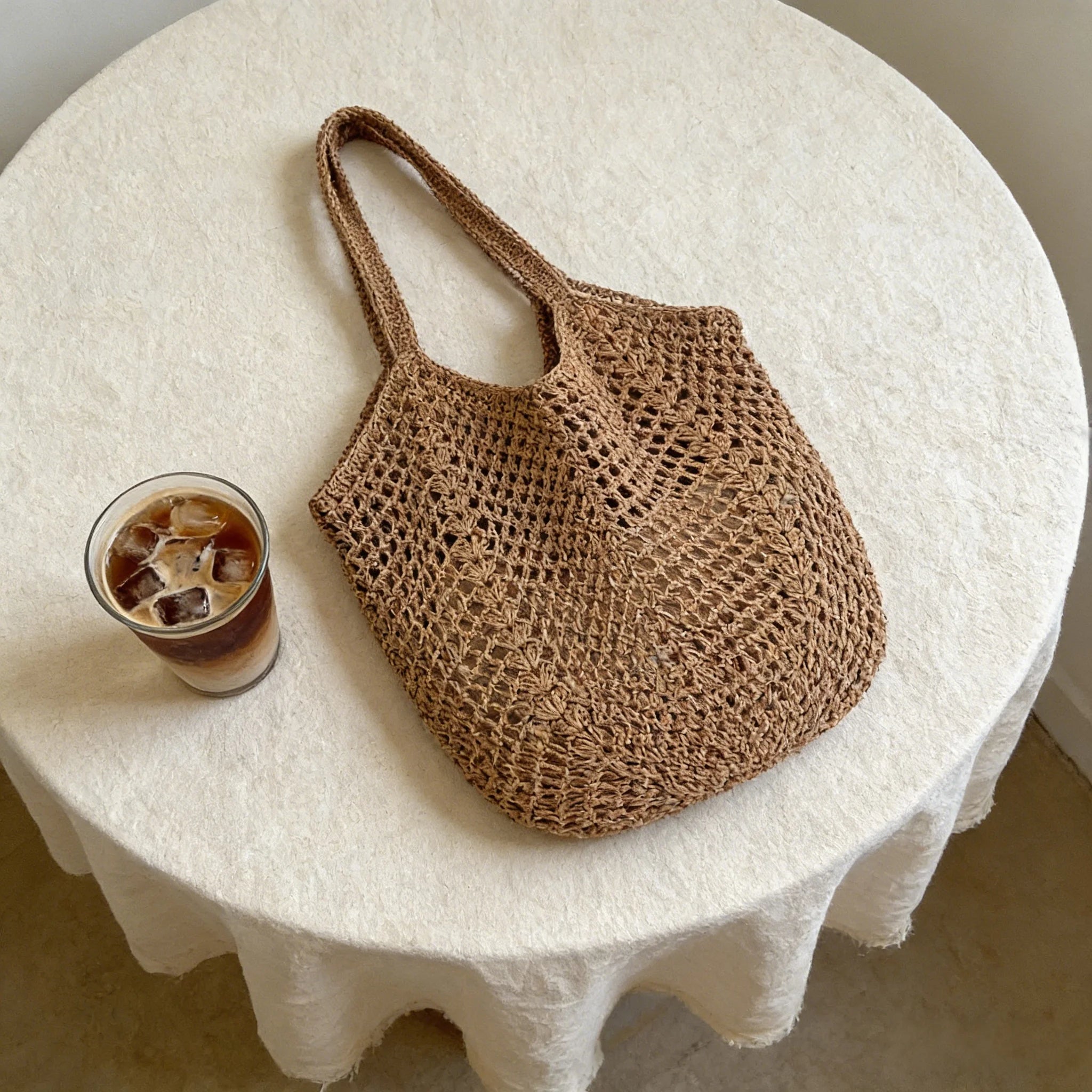 Beach Bags for Women - Women Beach Tote Bag, Summer Mesh Hollow Straw Tote Bag for Holiday Market