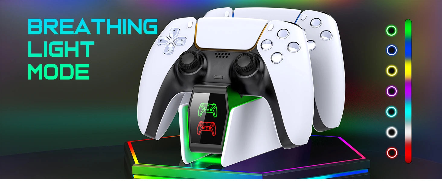 BEBONCOOL FC302 PS5 Controller Charging Station Dual Fast Charger LED Stand For DualSense Gamepad