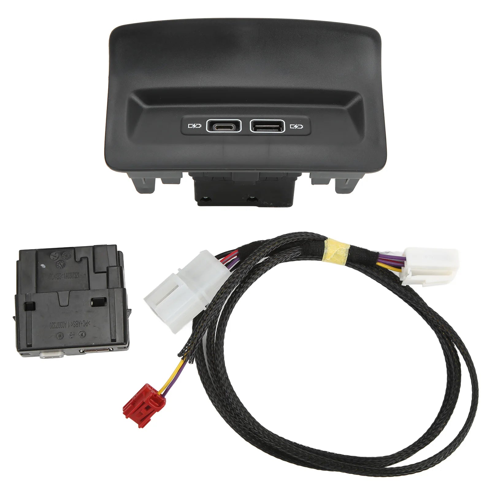 Black Rear Seat USB Charger Port Socket 5QD035726L Replacement for KODIAQ KAROQ 2017+