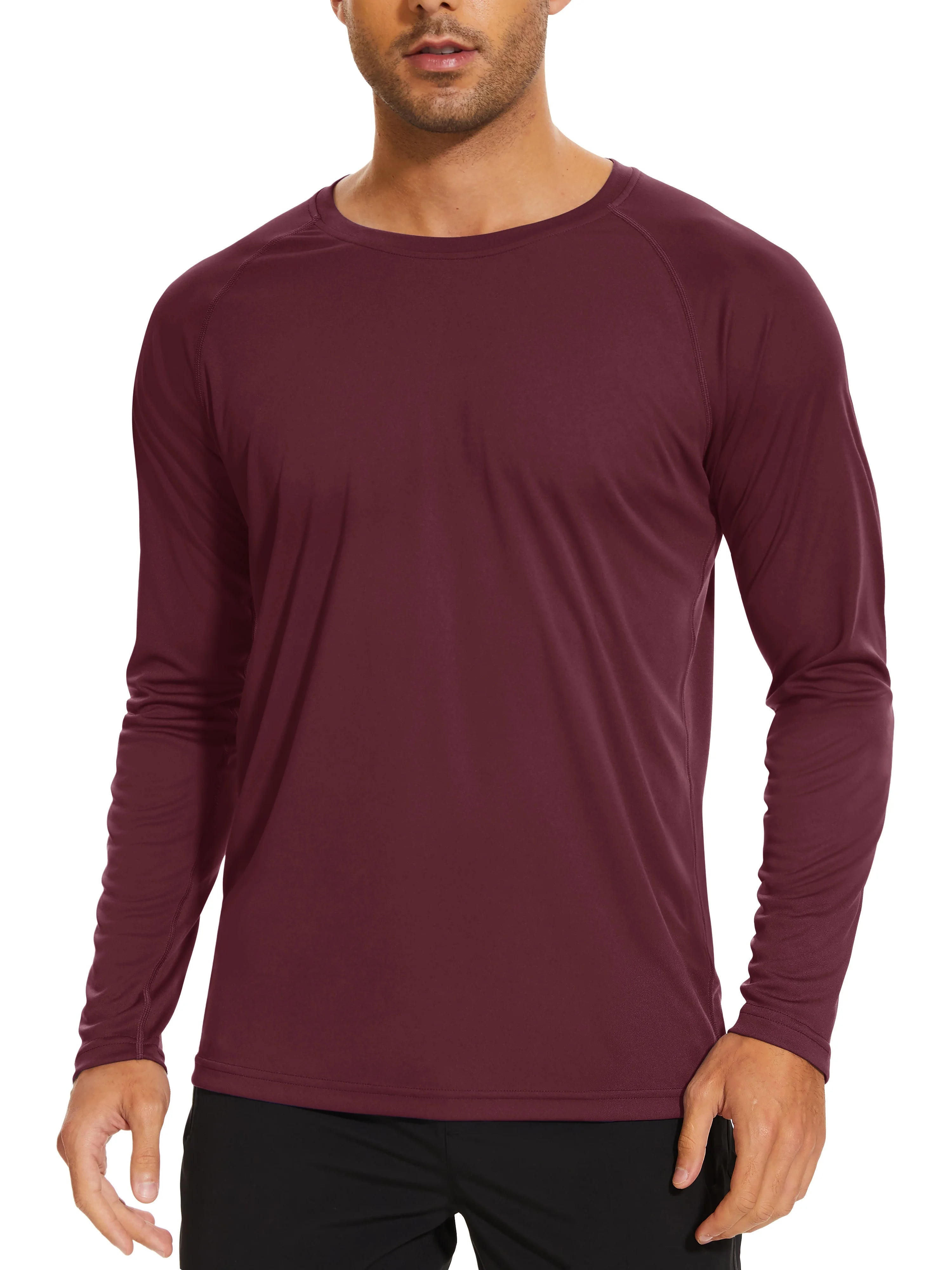 TACVASEN Men's Sun Protection T-shirts Summer UPF 50+ Long Sleeve Performance Quick Dry Breathable Hiking Fish T-shirts UV-Proof