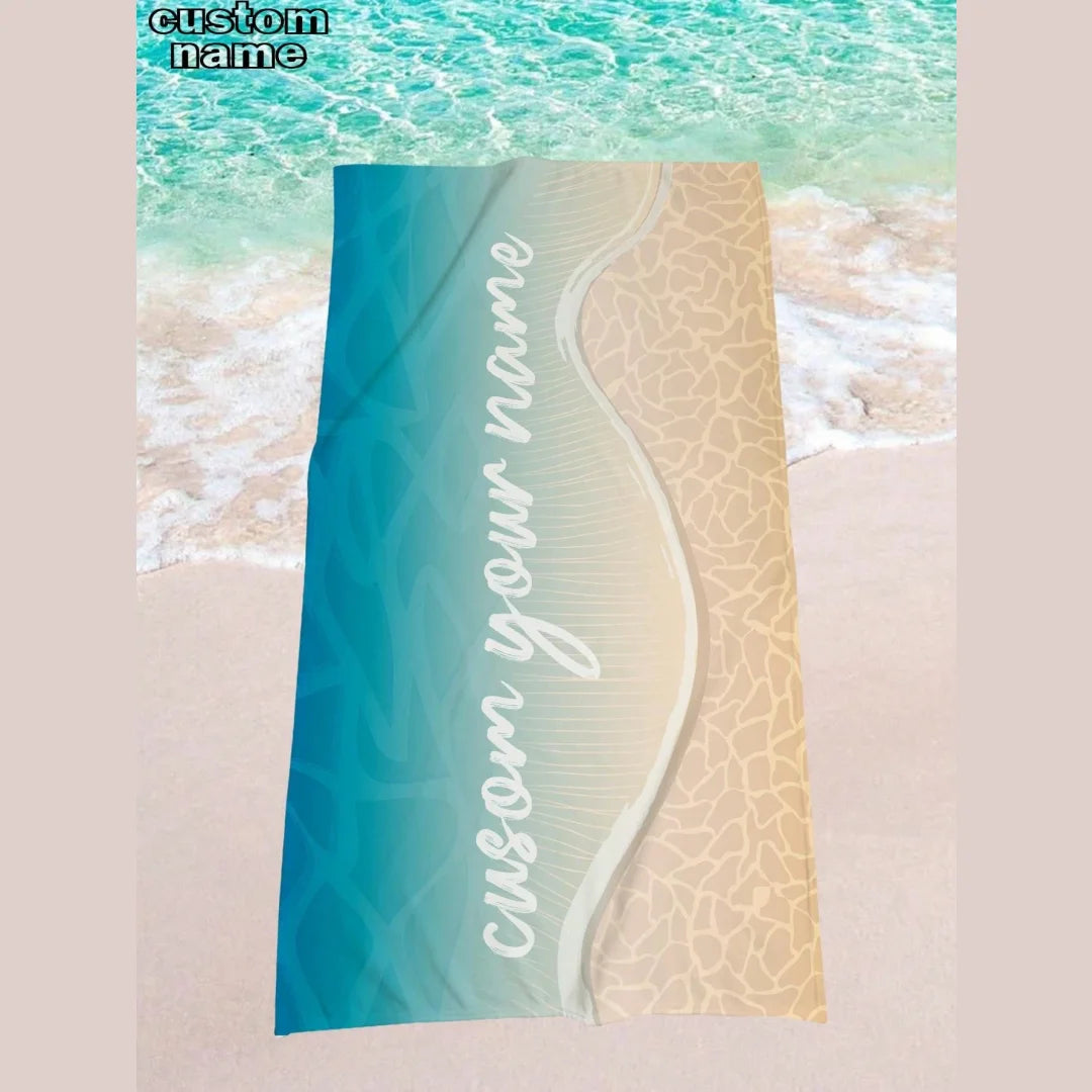Seawater Custom Name Beach Towels Beachside Personalized Towel Swimming Pool Holiday Vacation Gifts Anti-Sand Bath Towels
