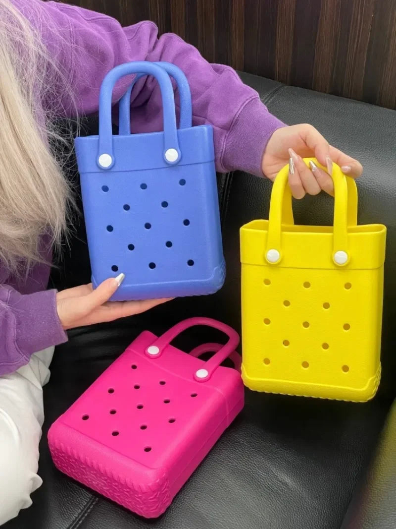 Beach Bag Portable Cosmetic Pouch Kid Handbag Picnic Storage Basket Clothes Sunglasses Pouch Makeup Organizer Beach Accessory