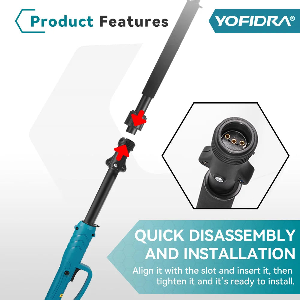 YOFIDRA Brushless Telescoping Pole Electric Chainsaw Scalable Pruner Shear Scissors Garden Tool For Makita 21V Battery Pin
