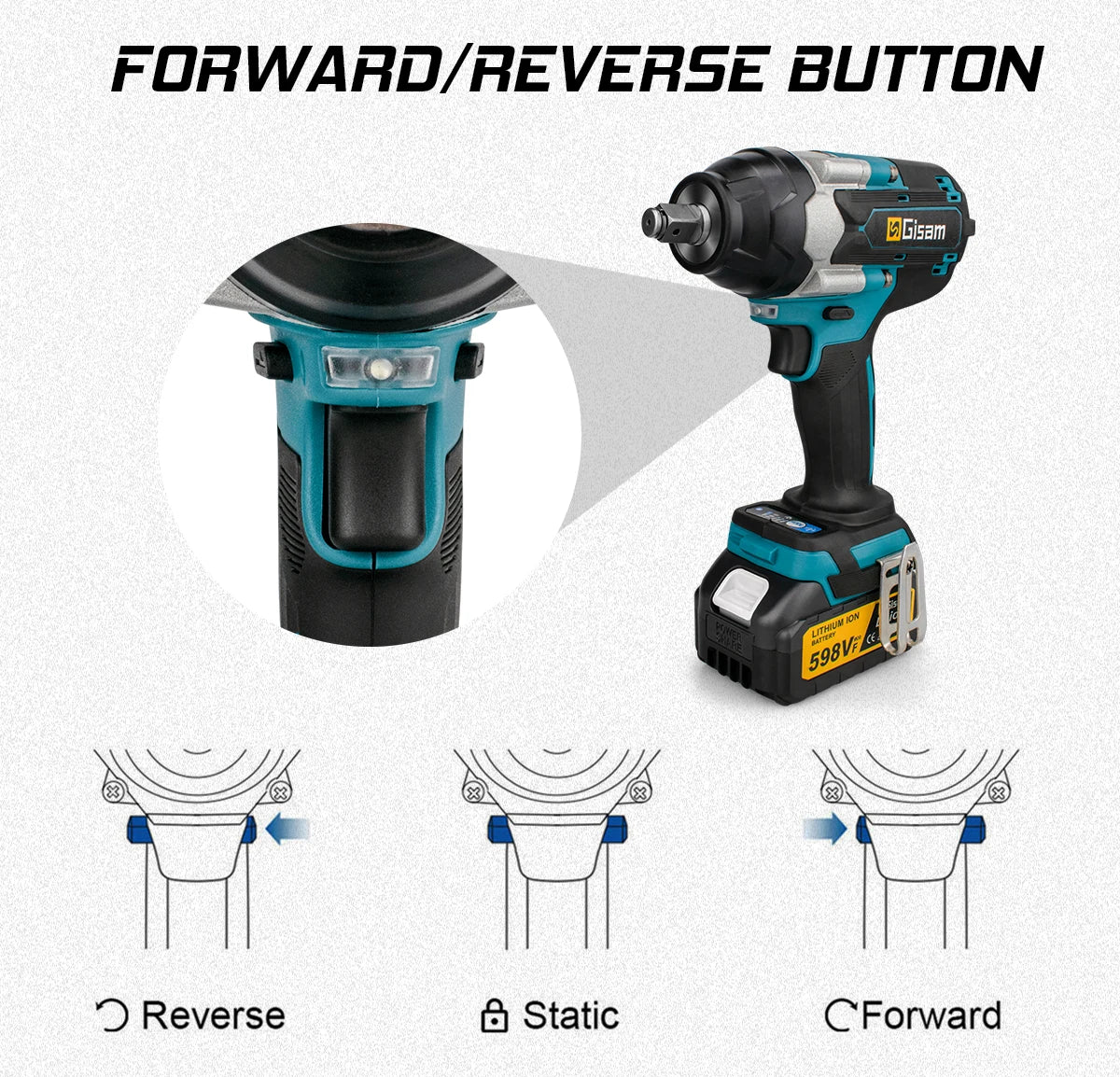 1800N.M Torque Brushless Electric Impact Wrench 1/2 inch Lithium-Ion Battery Cordless Wrench Tools For Makita 18V Battery Pins