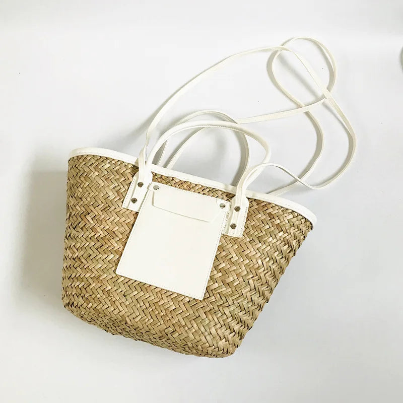 Summer Straw Woven Bag 2025 New Woven Vacation Beach Bags Customizable Letter Large Capacity Crossbody Bag Womens Hand Tote Bags