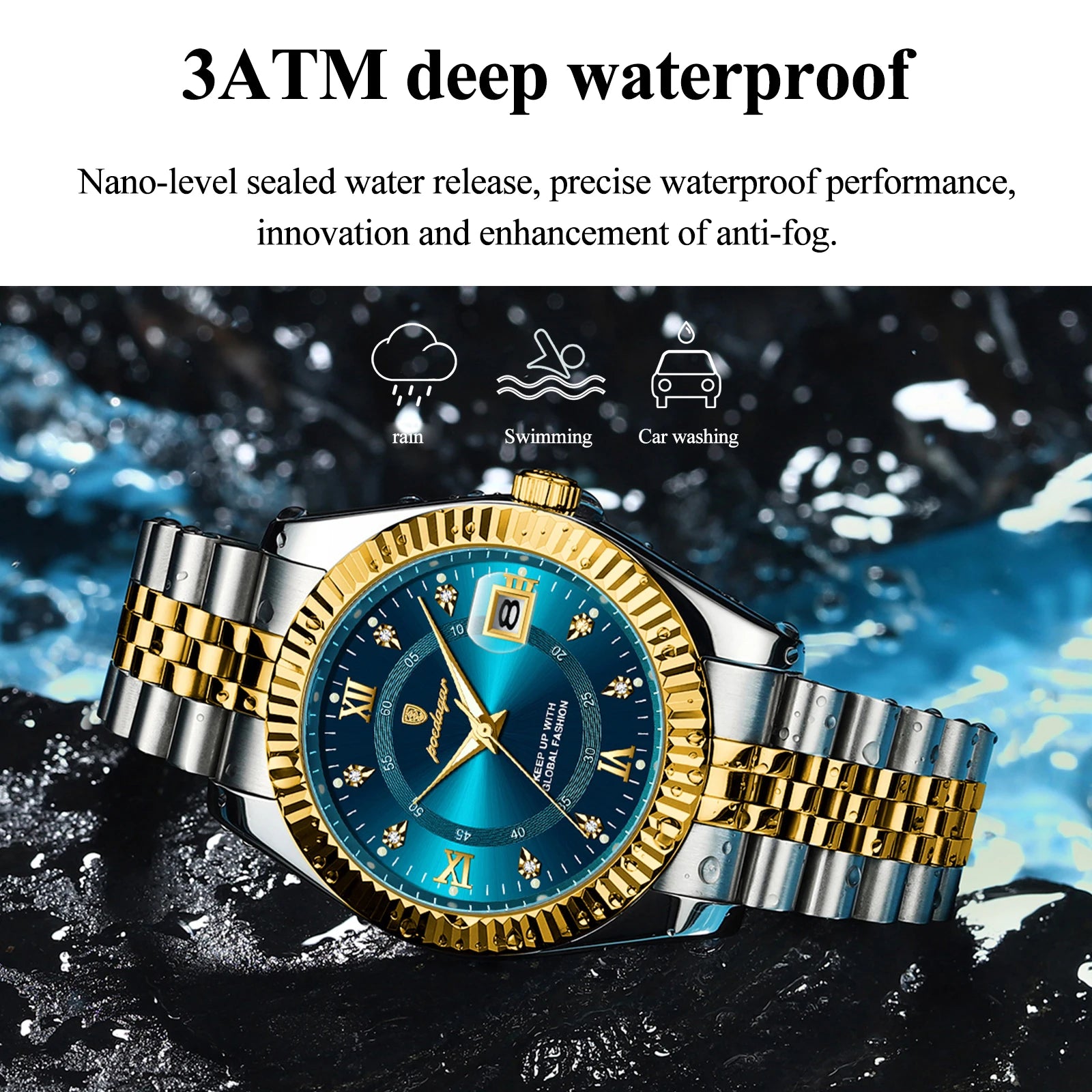 POEDAGAR Business Luxury Quartz Wristwatch For Men Waterproof Luminous Date Man Watch Stainless Steel Sports Men's Watches Reloj