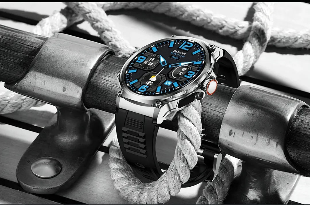 New Military Smart Watch Men 710 mA Waterproof Outdoor Sport Fitness Watches Health Monitor BT Call Smart Watch Men