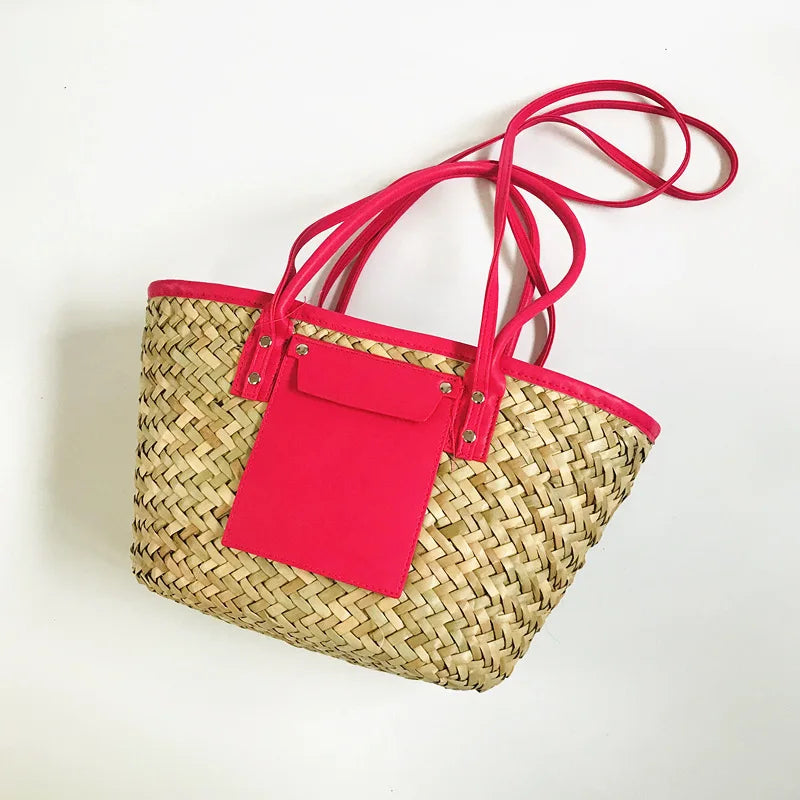 Summer Straw Woven Bag 2025 New Woven Vacation Beach Bags Customizable Letter Large Capacity Crossbody Bag Womens Hand Tote Bags