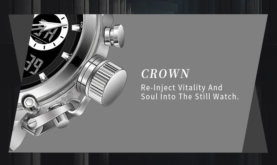 WWOOR New Fashion Military Sports Men's Nylon Watches Digital Quartz Wristwatch Waterproof Dual Display Clock Relogio Masculino