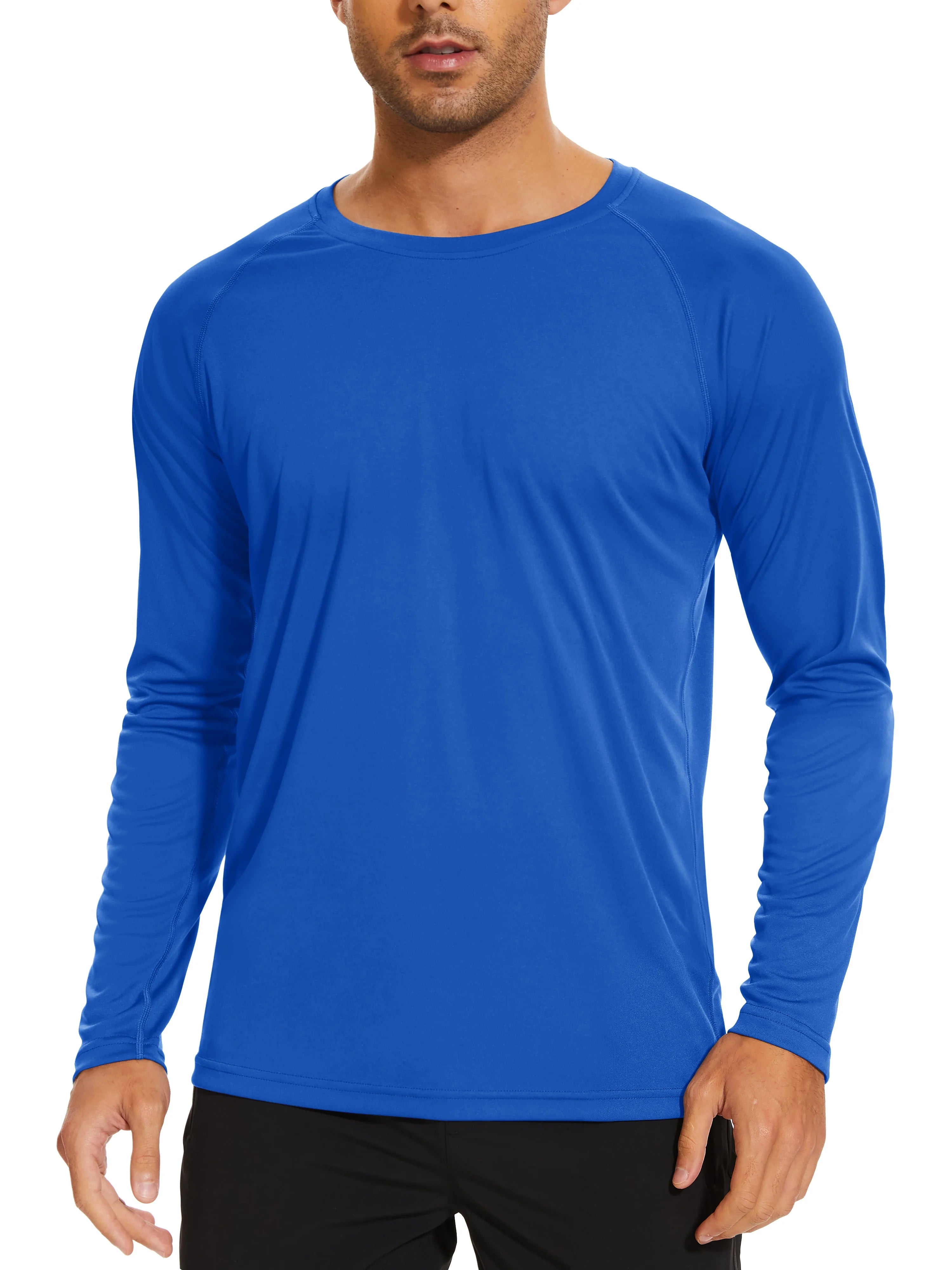TACVASEN Men's Sun Protection T-shirts Summer UPF 50+ Long Sleeve Performance Quick Dry Breathable Hiking Fish T-shirts UV-Proof