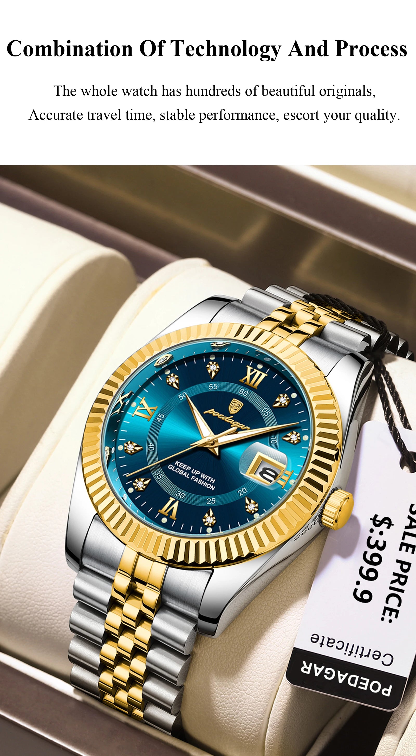 POEDAGAR Business Luxury Quartz Wristwatch For Men Waterproof Luminous Date Man Watch Stainless Steel Sports Men's Watches Reloj