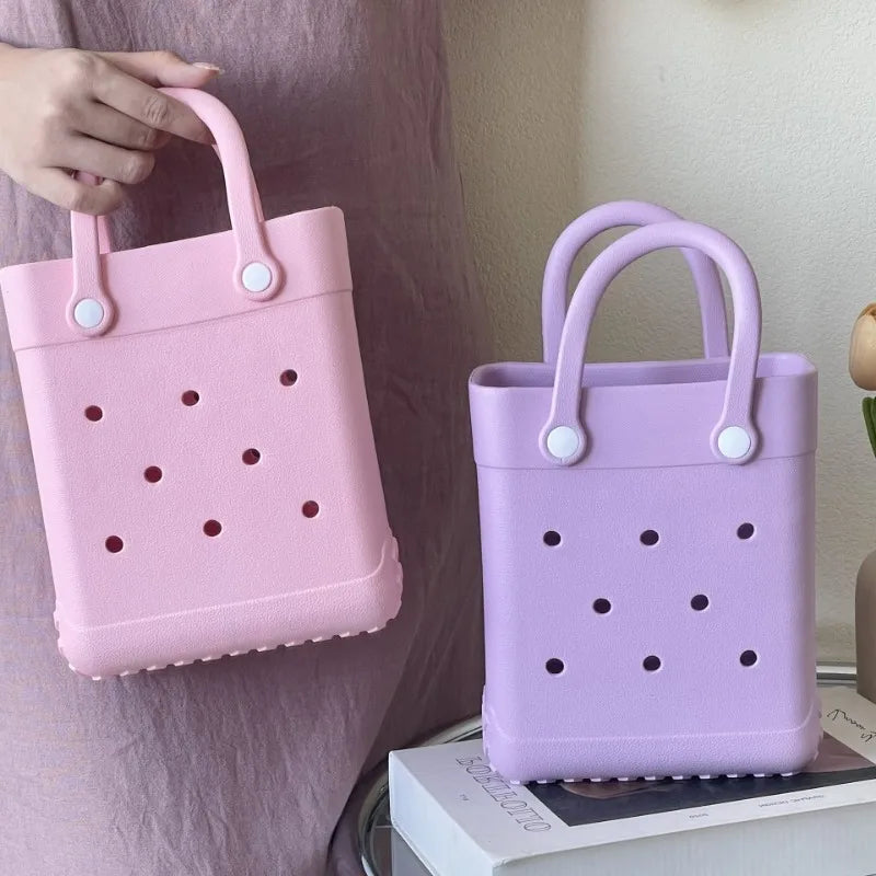 Beach Bag Portable Cosmetic Pouch Kid Handbag Picnic Storage Basket Clothes Sunglasses Pouch Makeup Organizer Beach Accessory