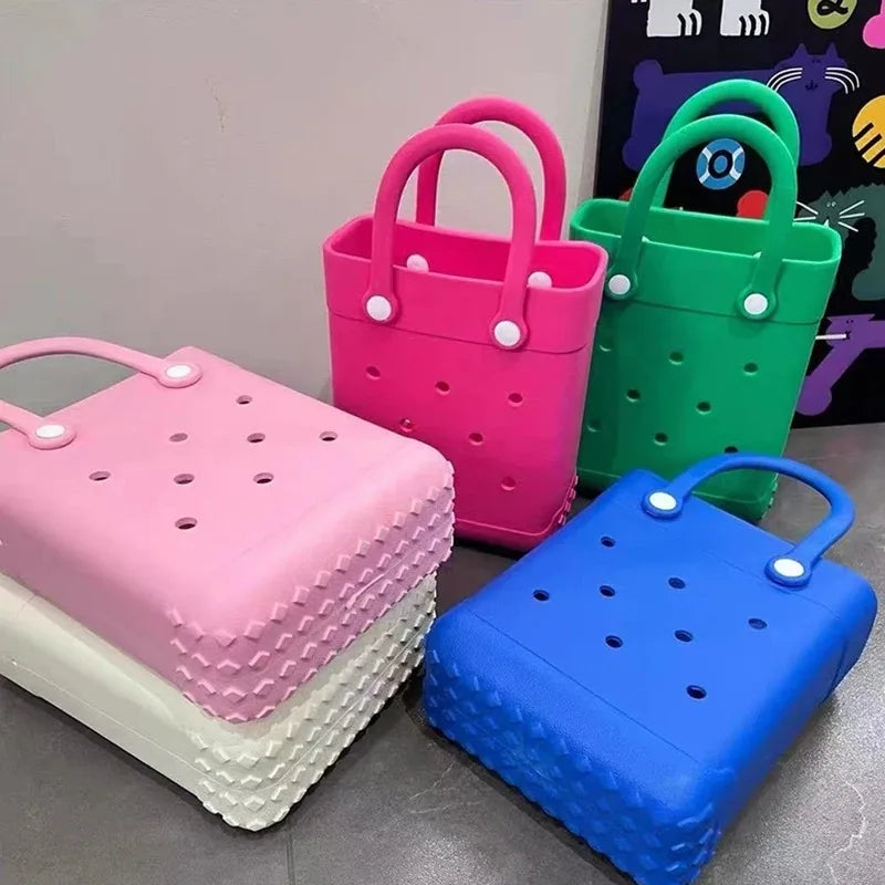 Beach Bag Portable Cosmetic Pouch Kid Handbag Picnic Storage Basket Clothes Sunglasses Pouch Makeup Organizer Beach Accessory