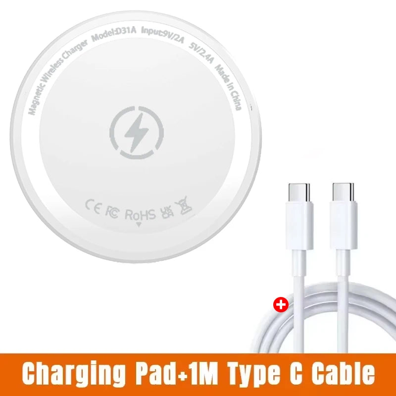 15w Magnetic Wireless Charger Phone Pad For Magsafe iPhone 17 16 15 14 13 12 Pro Max Airpods Pro Magnet Fast Charging Station