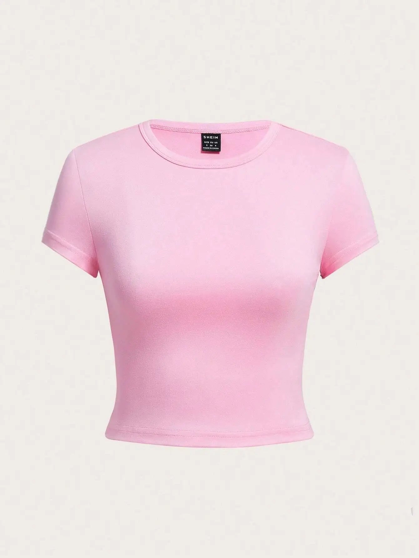 Y2K Woman Solid Cotton Crop Tops Short Sleeve High Elastic T-Shirt Soft O-Neck Sporty Tees Summer Street Fashion Female Clothes