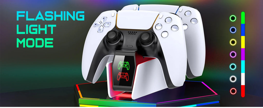 BEBONCOOL FC302 PS5 Controller Charging Station Dual Fast Charger LED Stand For DualSense Gamepad