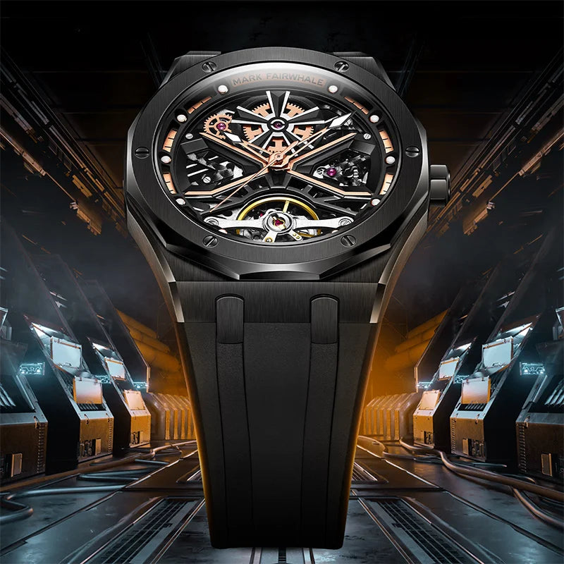 Mark Fairwhal 2025 New Mens Watches Luxury Automatic Mechanical Wristwatch Men Timepiece Waterproof Clock Tonneau Watch for Men