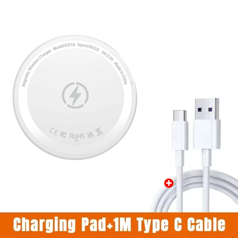 15w Magnetic Wireless Charger Phone Pad For Magsafe iPhone 17 16 15 14 13 12 Pro Max Airpods Pro Magnet Fast Charging Station