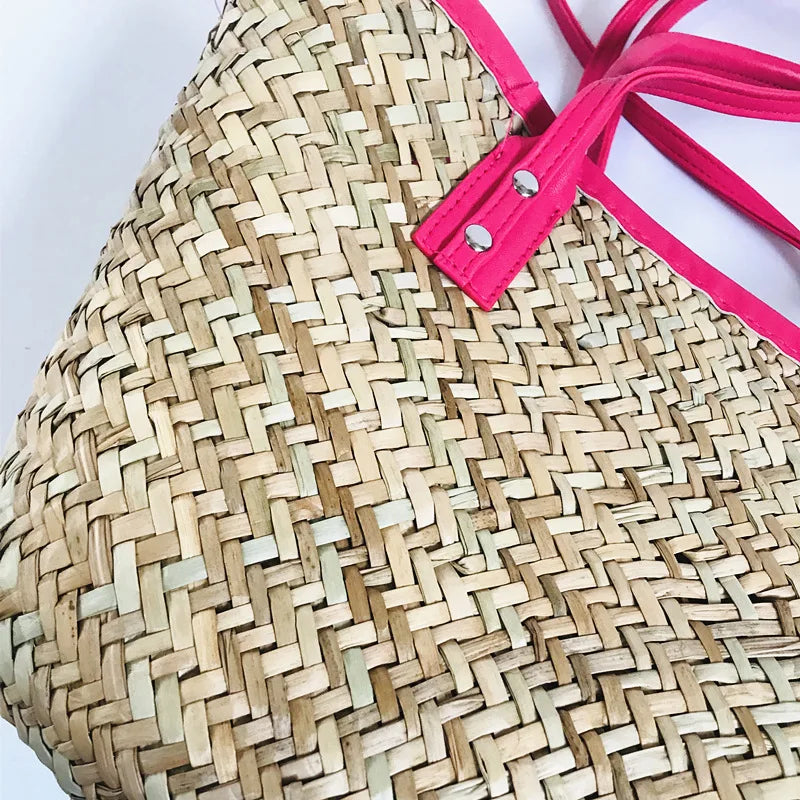 Summer Straw Woven Bag 2025 New Woven Vacation Beach Bags Customizable Letter Large Capacity Crossbody Bag Womens Hand Tote Bags
