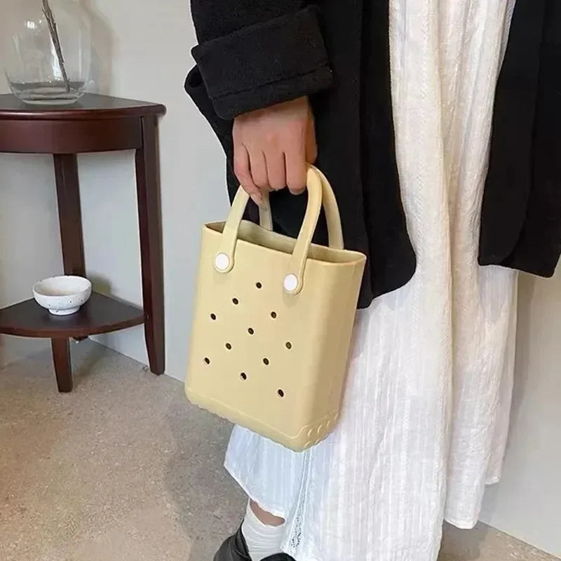 Beach Bag Portable Cosmetic Pouch Kid Handbag Picnic Storage Basket Clothes Sunglasses Pouch Makeup Organizer Beach Accessory