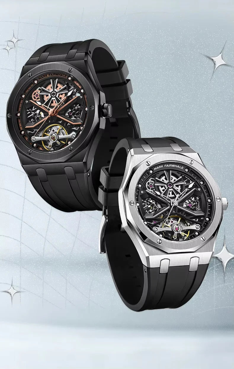 Mark Fairwhal 2025 New Mens Watches Luxury Automatic Mechanical Wristwatch Men Timepiece Waterproof Clock Tonneau Watch for Men