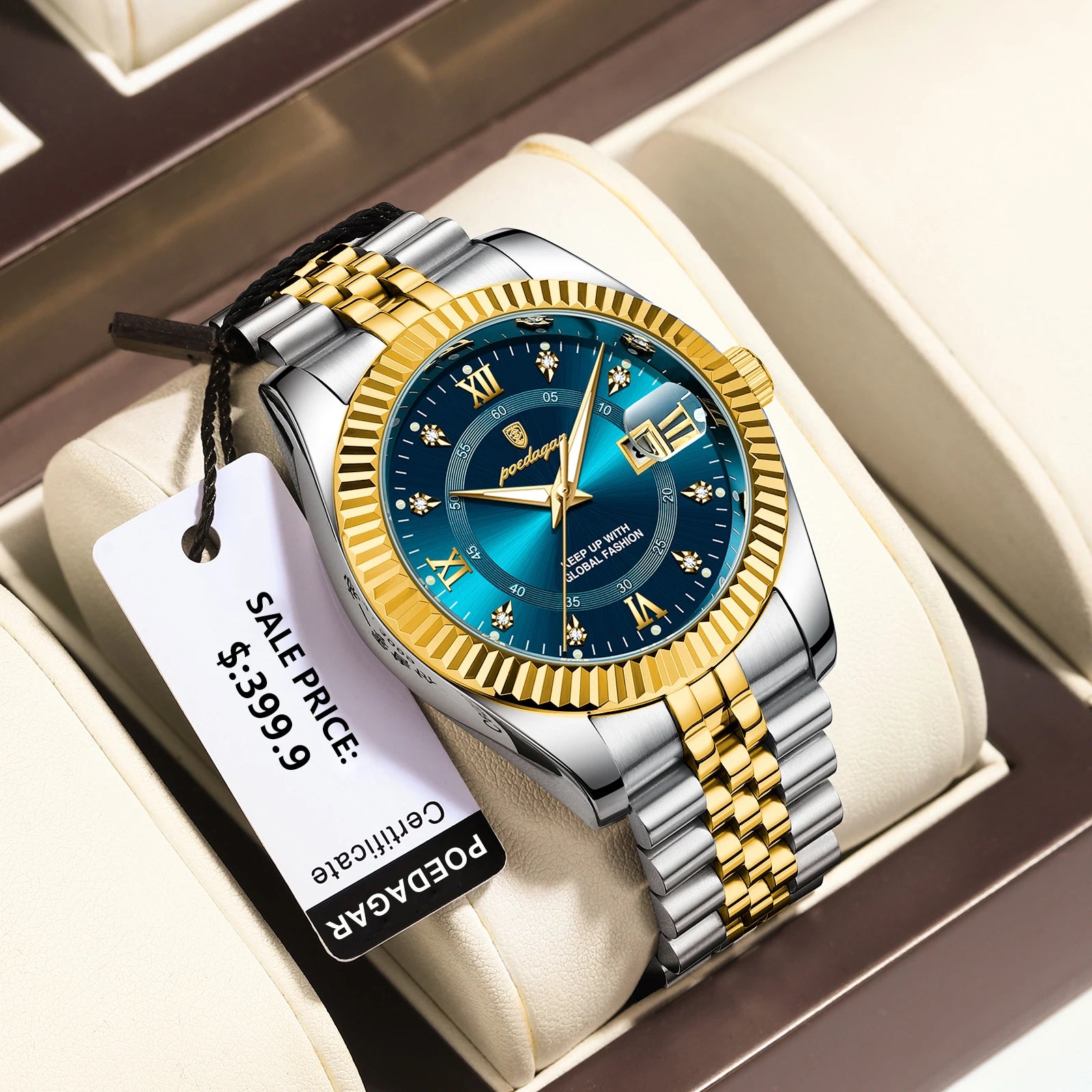 POEDAGAR Business Luxury Quartz Wristwatch For Men Waterproof Luminous Date Man Watch Stainless Steel Sports Men's Watches Reloj