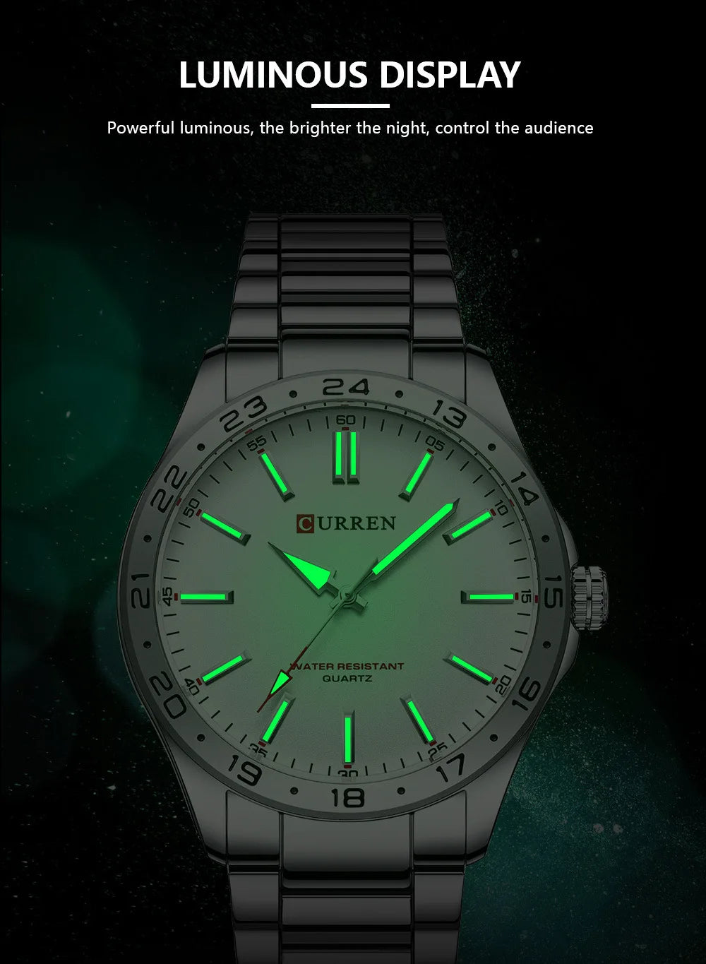 CURREN 8452 Casual Sport Simple Business Men's Watches 2025 Stainless Steel Band Wristwatch Quartz Clock with Luminous Pointers