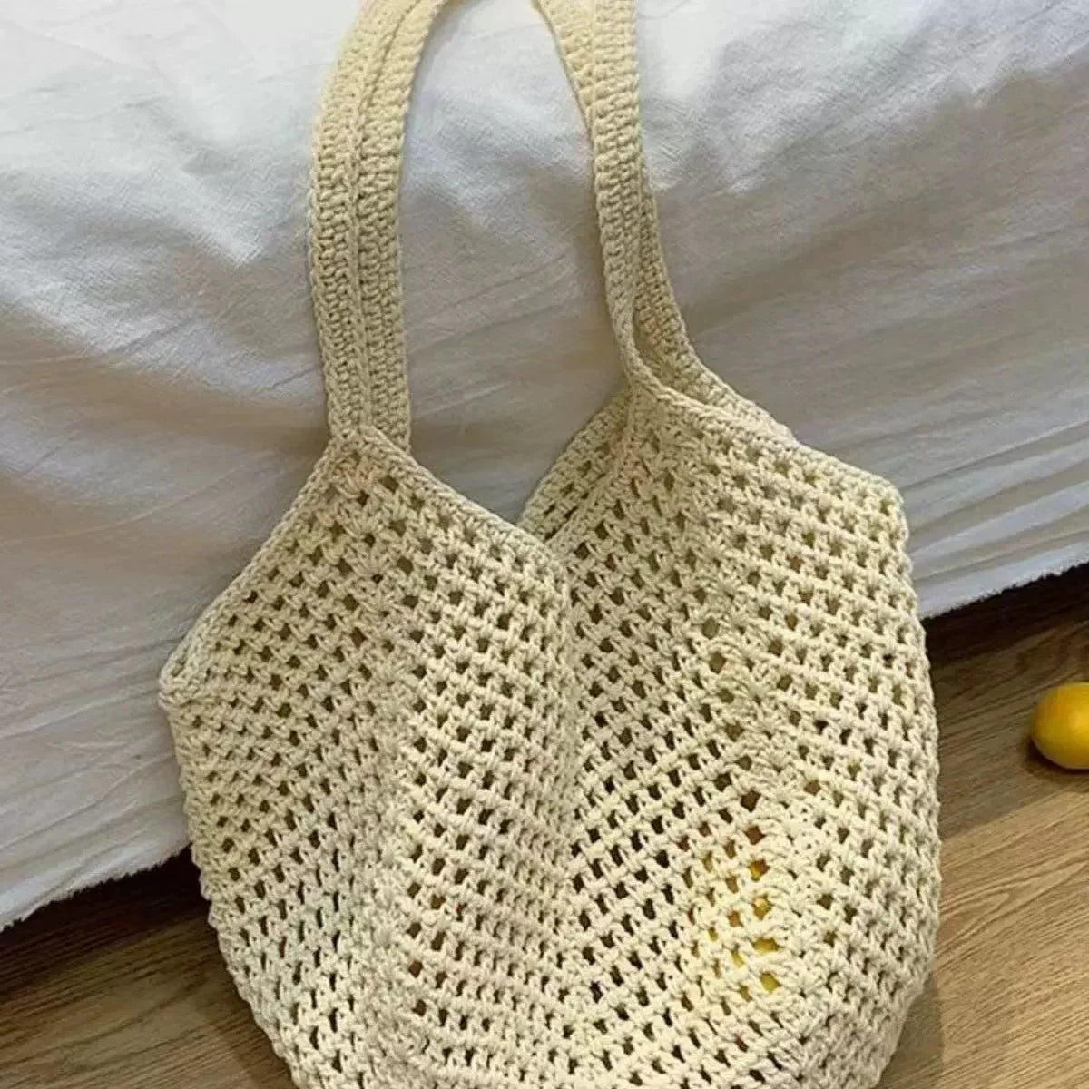 Beach Bags for Women - Women Beach Tote Bag, Summer Mesh Hollow Straw Tote Bag for Holiday Market