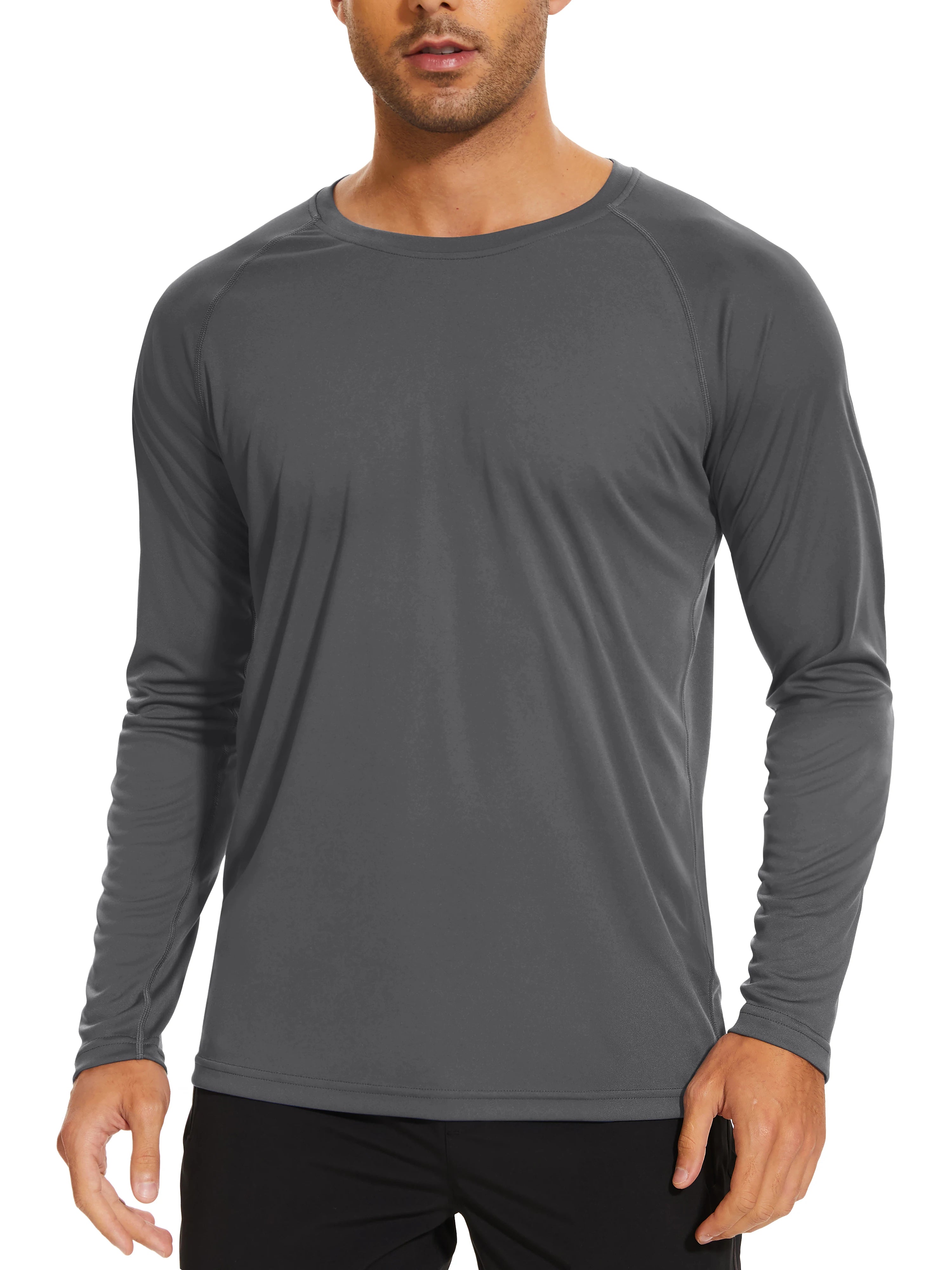 TACVASEN Men's Sun Protection T-shirts Summer UPF 50+ Long Sleeve Performance Quick Dry Breathable Hiking Fish T-shirts UV-Proof