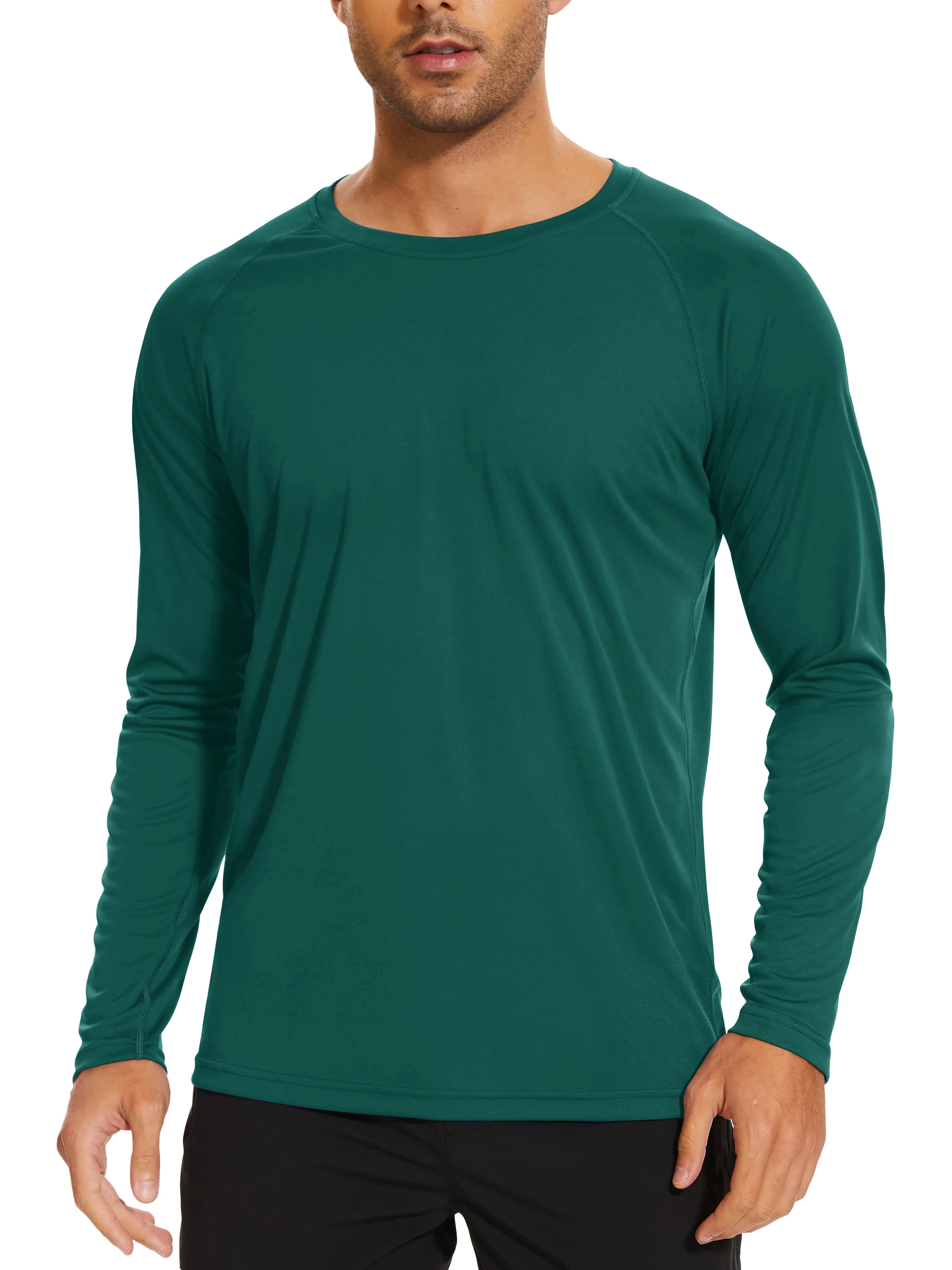 TACVASEN Men's Sun Protection T-shirts Summer UPF 50+ Long Sleeve Performance Quick Dry Breathable Hiking Fish T-shirts UV-Proof