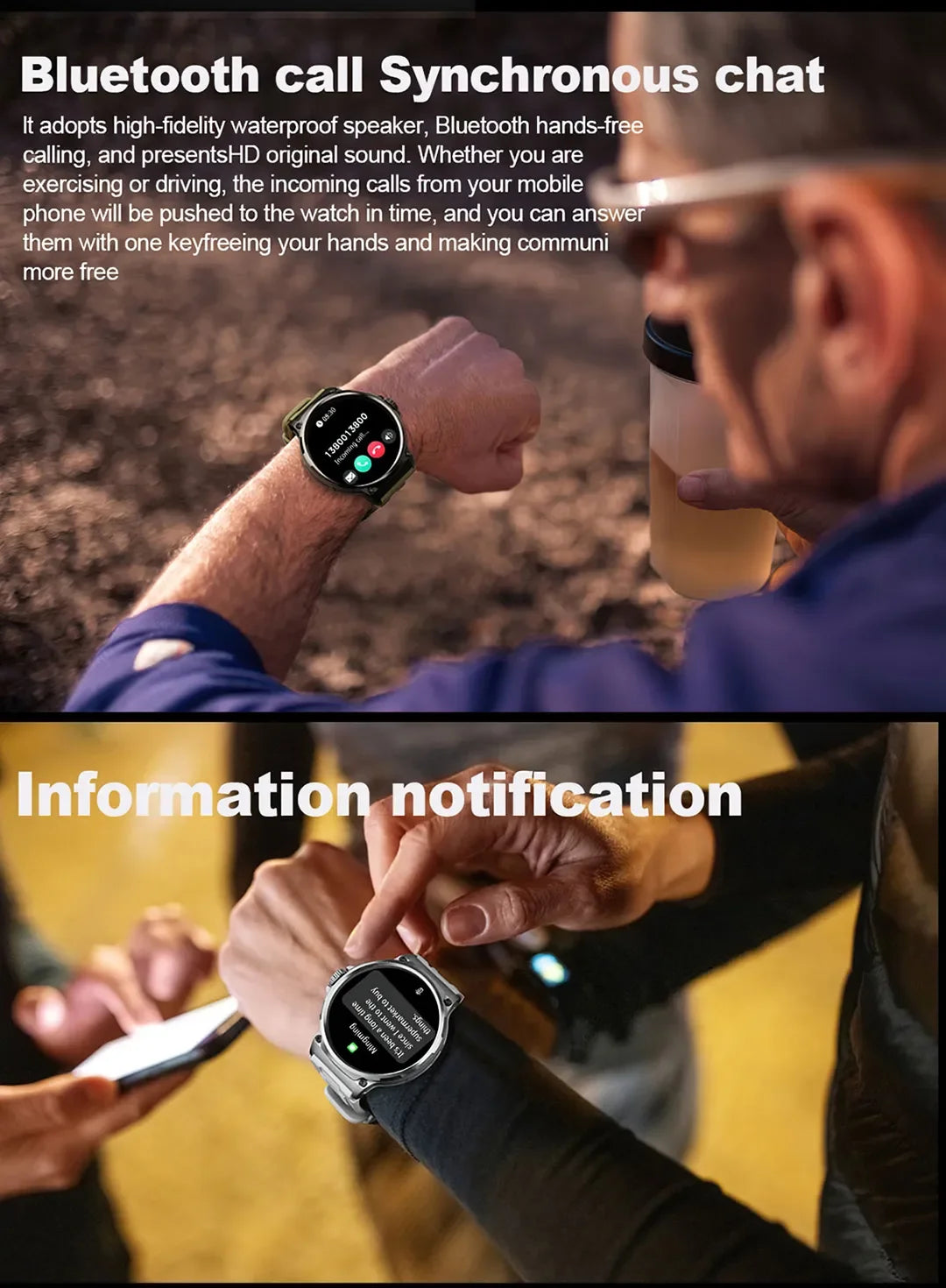 New Military Smart Watch Men 710 mA Waterproof Outdoor Sport Fitness Watches Health Monitor BT Call Smart Watch Men