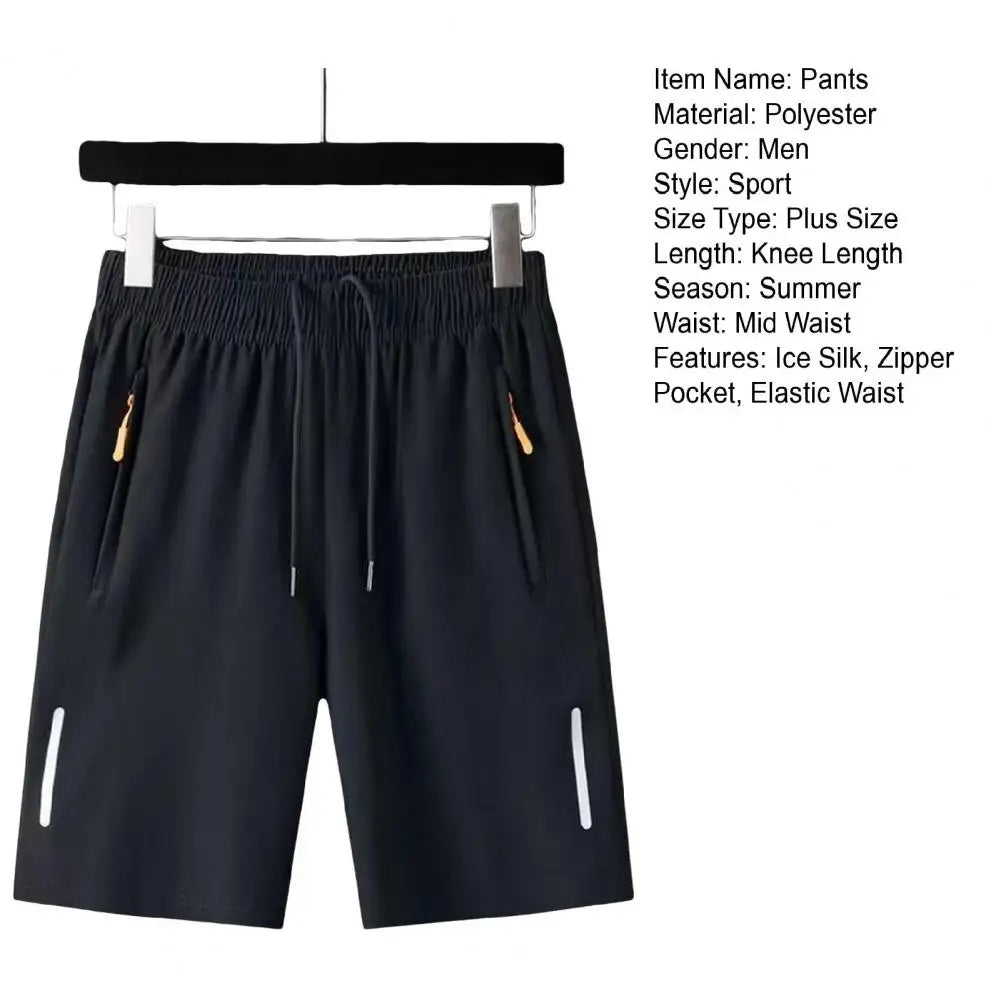 Men's Plus Size Summer Ice Silk Cool Short Pants Fashion Male Thin Loose Quick-dry Shorts Sweatpants Casual Sport Stretch Pants