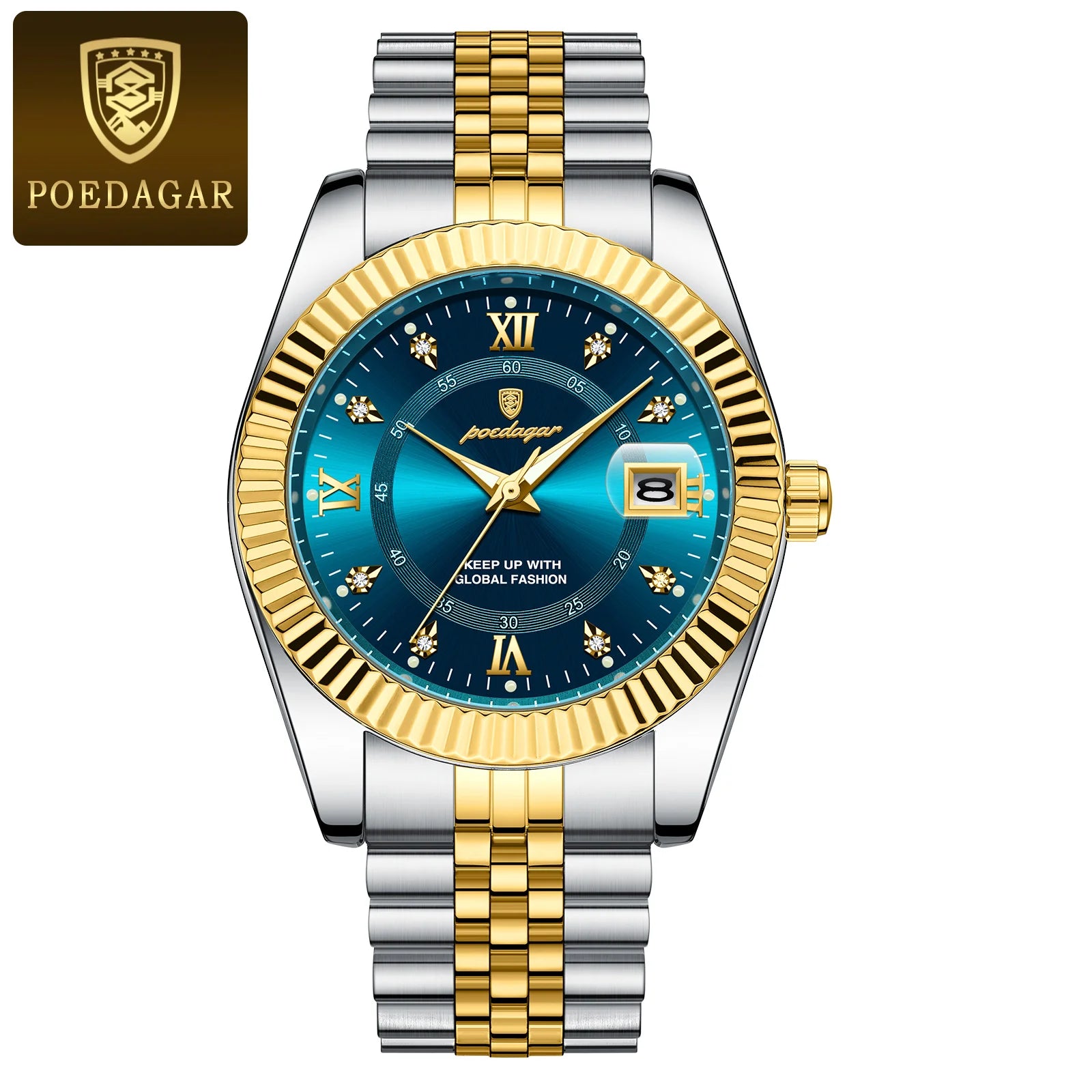 POEDAGAR Business Luxury Quartz Wristwatch For Men Waterproof Luminous Date Man Watch Stainless Steel Sports Men's Watches Reloj