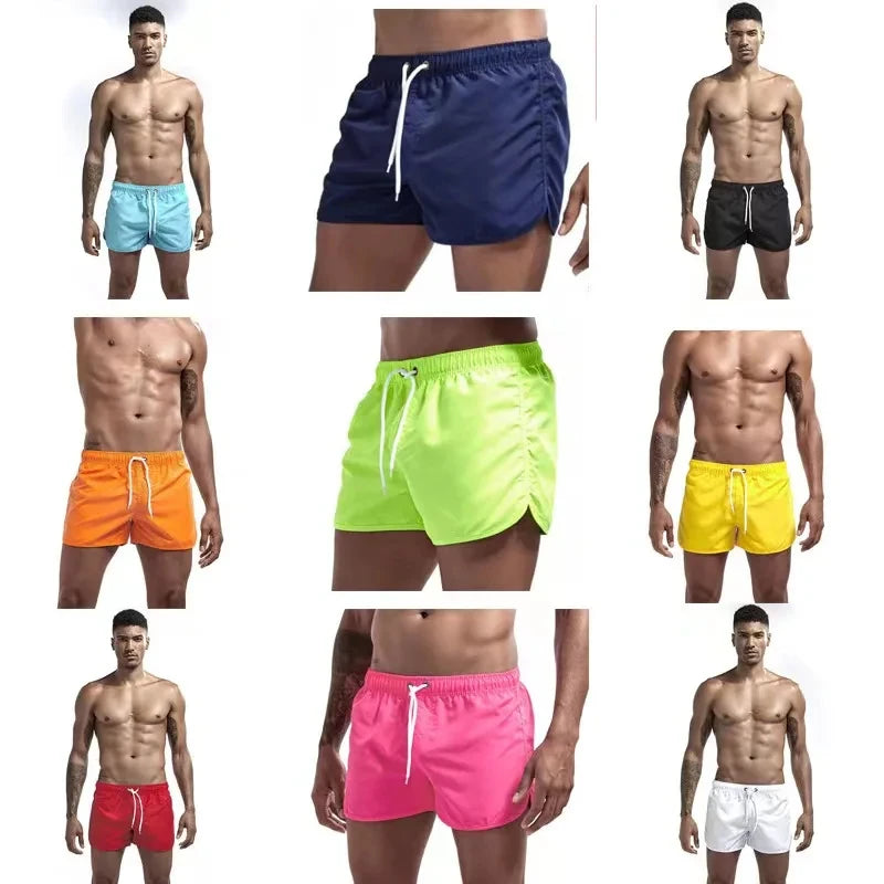 Summer Shorts Men Fast Drying Swim Shorts Breathable Net Fast Drying Surf Beach Pants Men's Fitness Pants Elastic Waist Shorts M