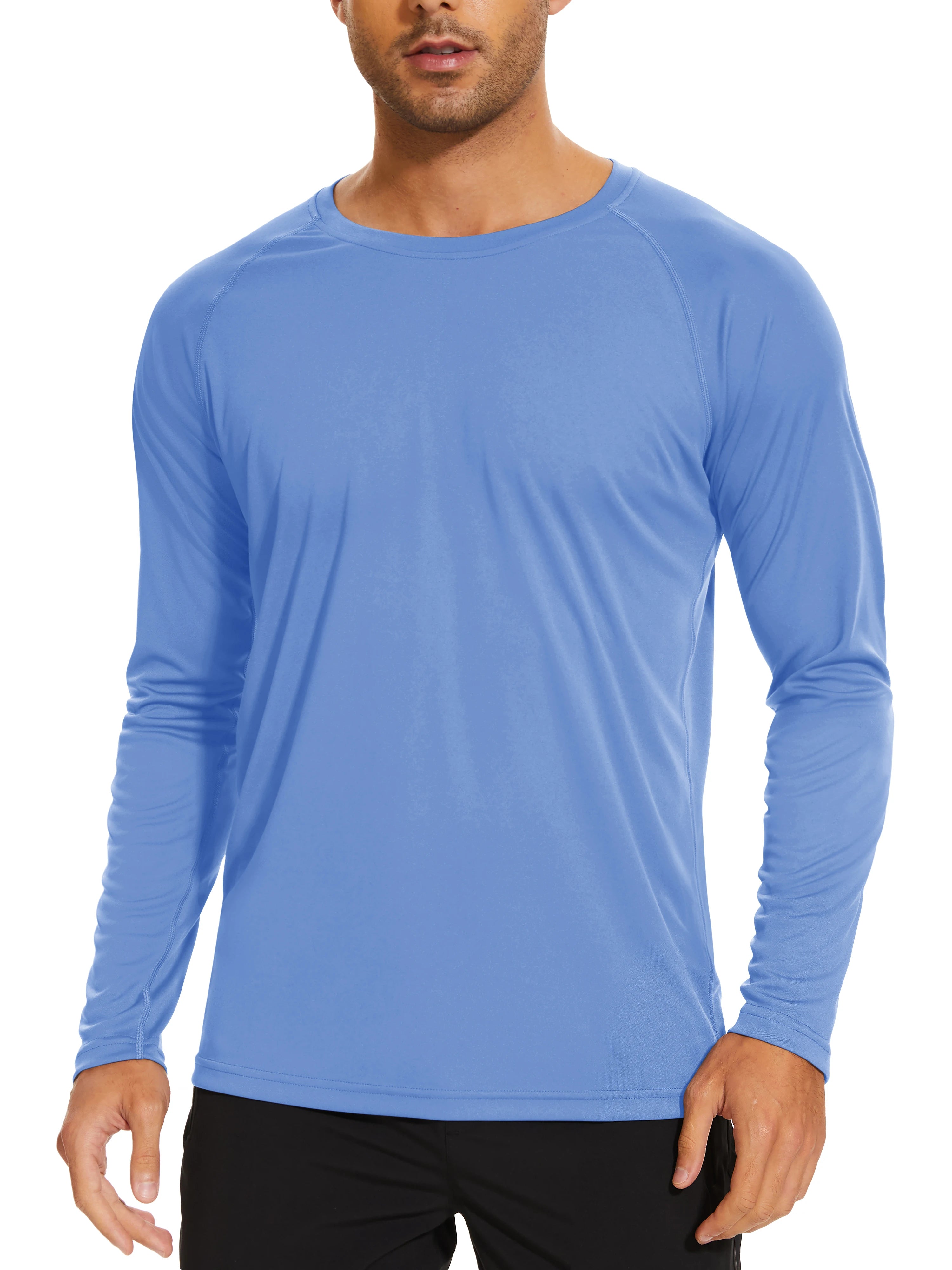 TACVASEN Men's Sun Protection T-shirts Summer UPF 50+ Long Sleeve Performance Quick Dry Breathable Hiking Fish T-shirts UV-Proof