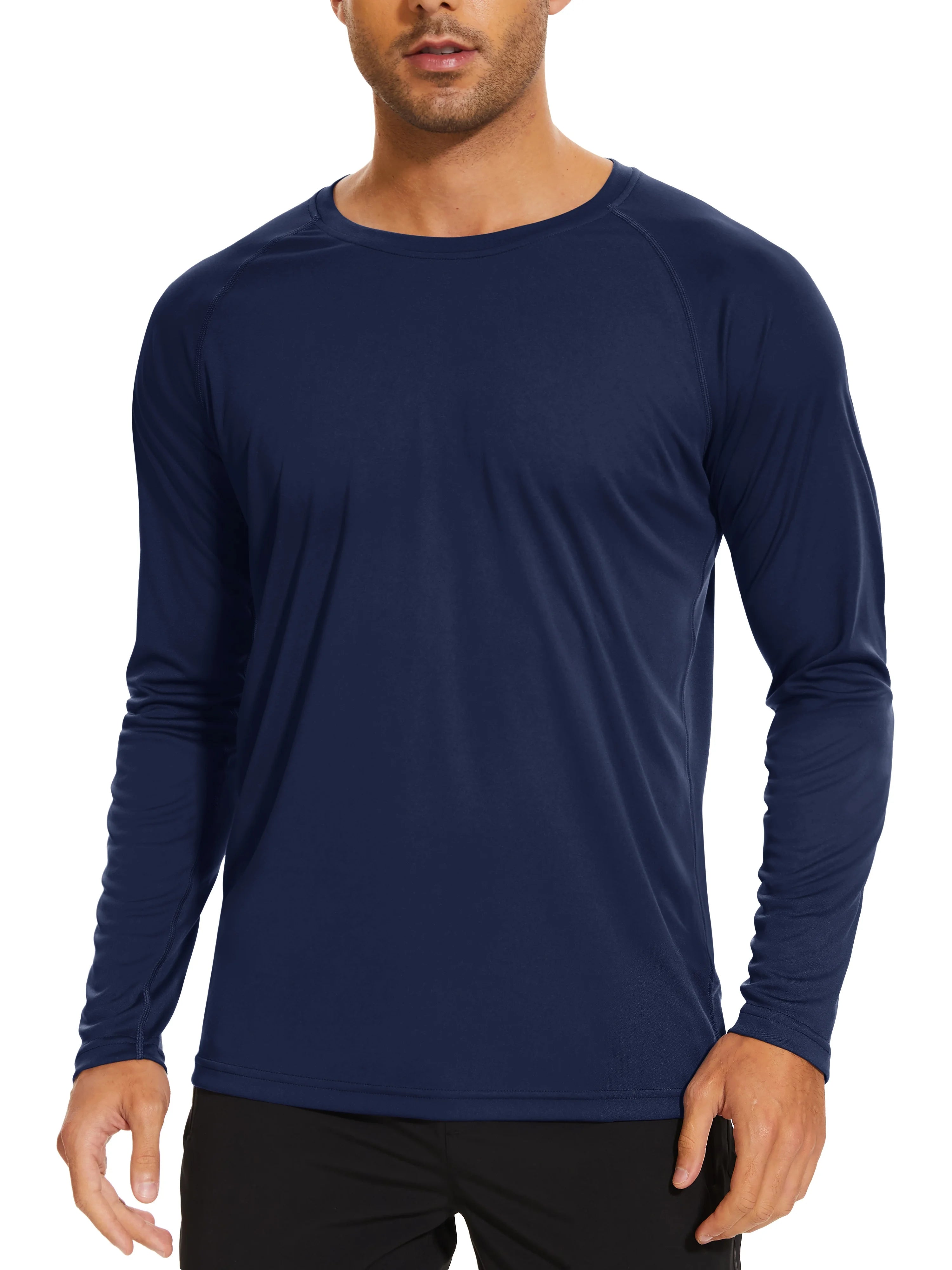 TACVASEN Men's Sun Protection T-shirts Summer UPF 50+ Long Sleeve Performance Quick Dry Breathable Hiking Fish T-shirts UV-Proof