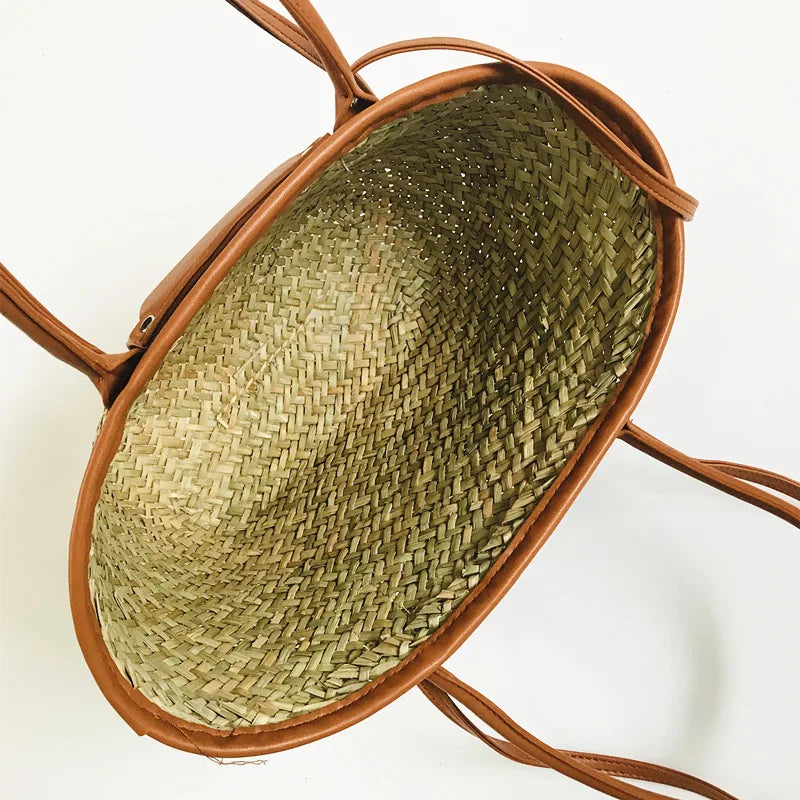Summer Straw Woven Bag 2025 New Woven Vacation Beach Bags Customizable Letter Large Capacity Crossbody Bag Womens Hand Tote Bags