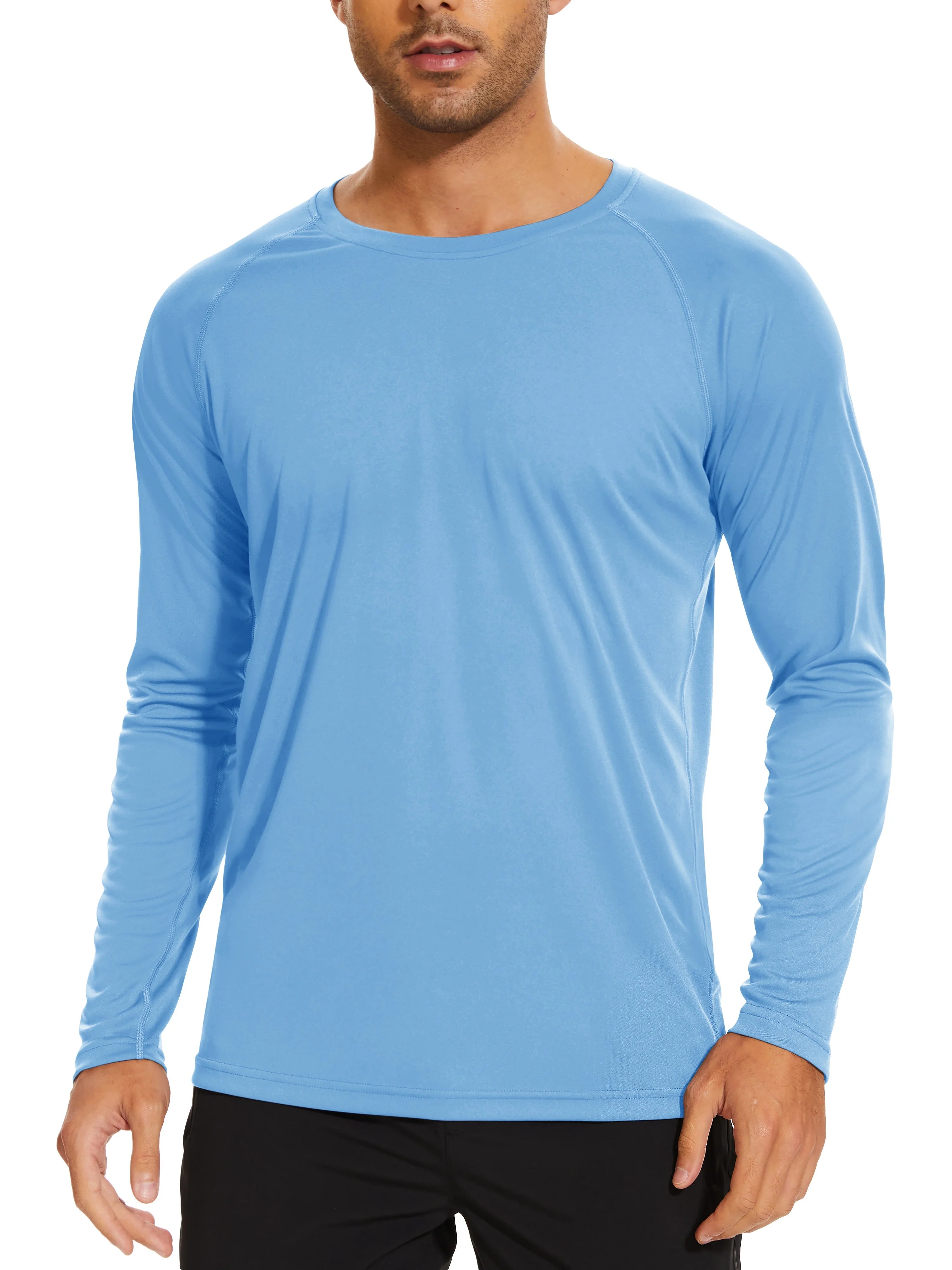 TACVASEN Men's Sun Protection T-shirts Summer UPF 50+ Long Sleeve Performance Quick Dry Breathable Hiking Fish T-shirts UV-Proof