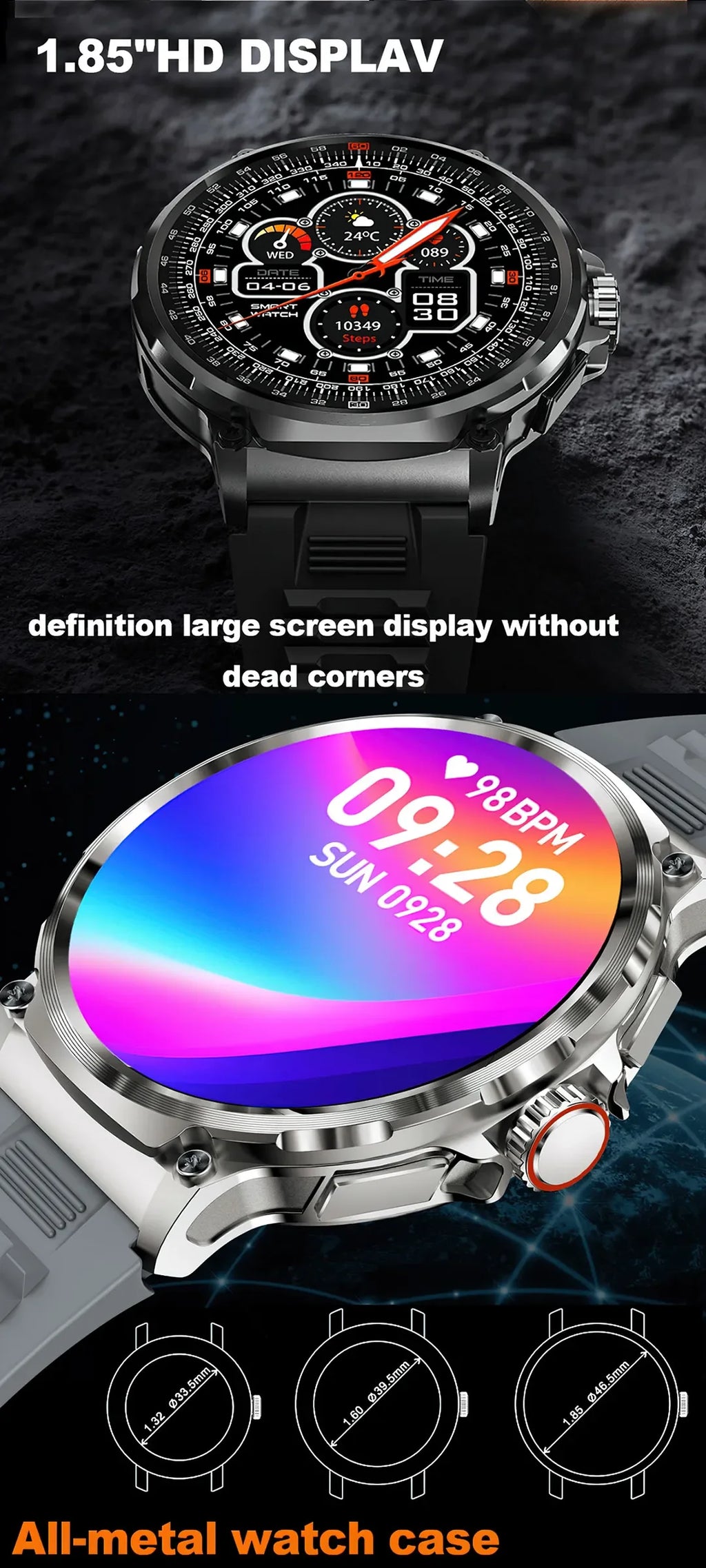 New Military Smart Watch Men 710 mA Waterproof Outdoor Sport Fitness Watches Health Monitor BT Call Smart Watch Men