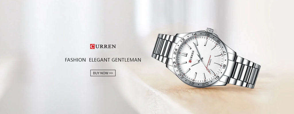 CURREN 8452 Casual Sport Simple Business Men's Watches 2025 Stainless Steel Band Wristwatch Quartz Clock with Luminous Pointers