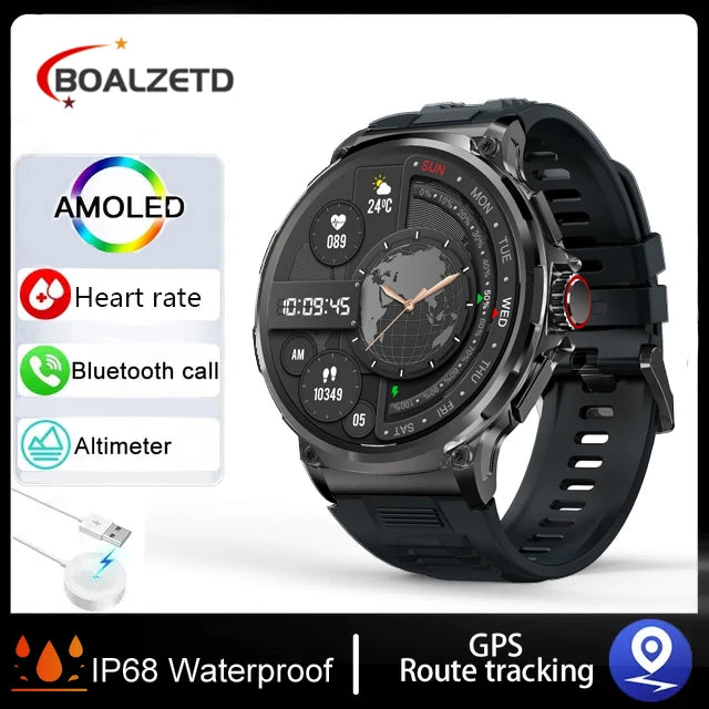 New Military Smart Watch Men 710 mA Waterproof Outdoor Sport Fitness Watches Health Monitor BT Call Smart Watch Men